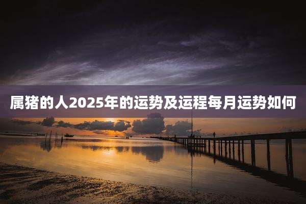 属猪的人2025年的运势及运程每月运势如何