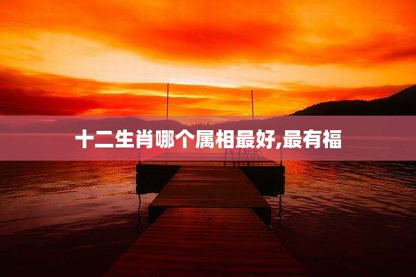 十二生肖哪个属相最好,最有福