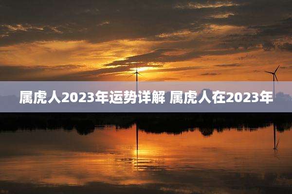 属虎人2023年运势详解 属虎人在2023年