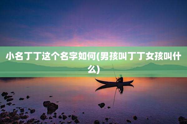 小名丁丁这个名字如何(男孩叫丁丁女孩叫什么)