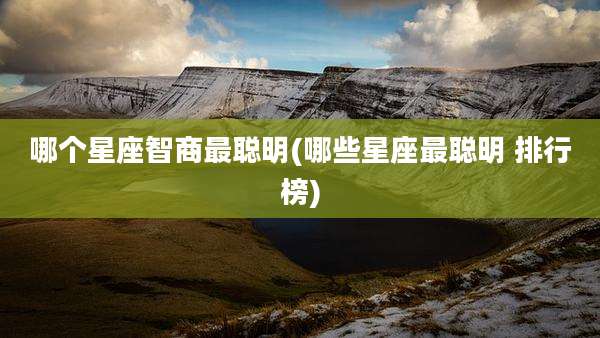 哪个星座智商最聪明(哪些星座最聪明 排行榜)