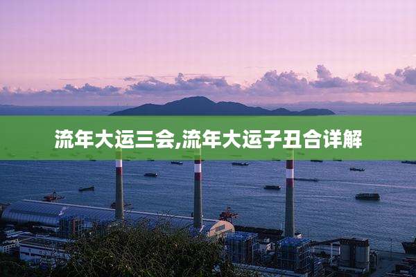 流年大运三会,流年大运子丑合详解