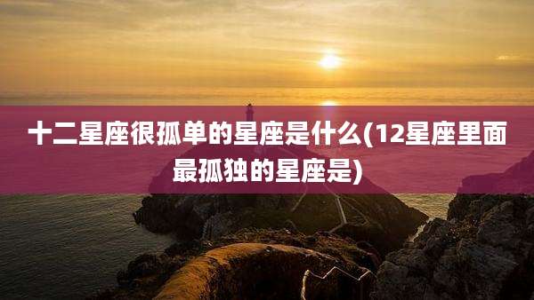 十二星座很孤单的星座是什么(12星座里面最孤独的星座是)