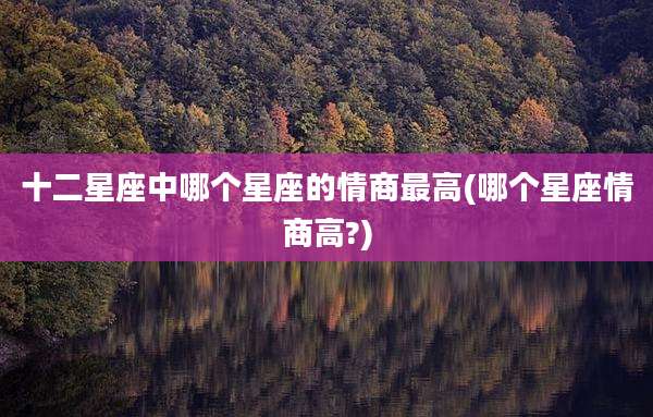 十二星座中哪个星座的情商最高(哪个星座情商高?)