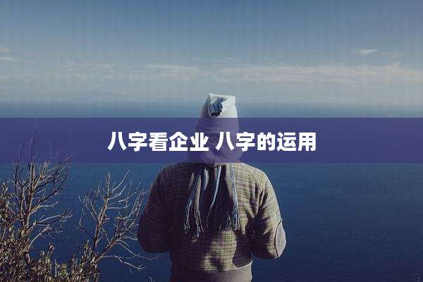 八字看企业 八字的运用