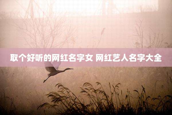 取个好听的网红名字女 网红艺人名字大全