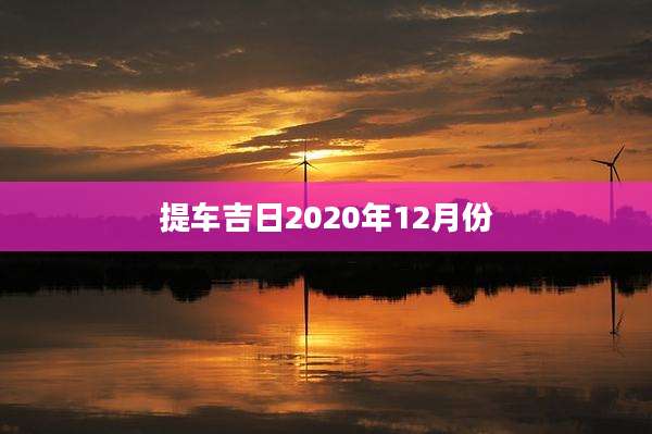 提车吉日2020年12月份