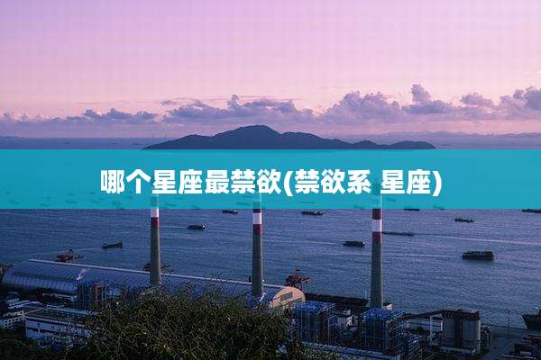 哪个星座最禁欲(禁欲系 星座)