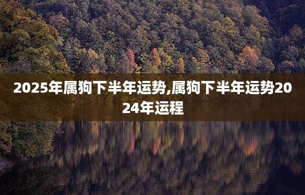 2025年属狗下半年运势,属狗下半年运势2024年运程