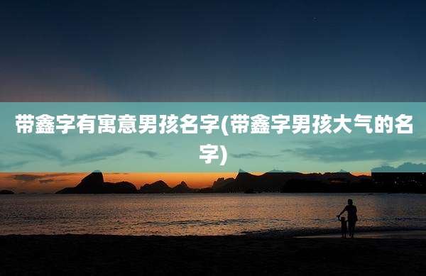带鑫字有寓意男孩名字(带鑫字男孩大气的名字)