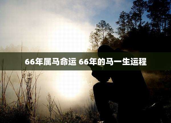 66年属马命运 66年的马一生运程