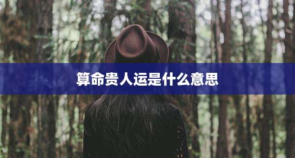 算命贵人运是什么意思