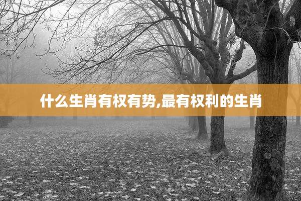 什么生肖有权有势,最有权利的生肖