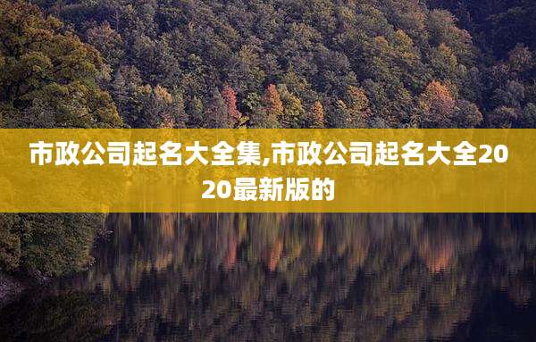 市政公司起名大全集,市政公司起名大全2020最新版的