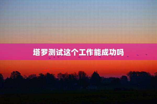 塔罗测试这个工作能成功吗