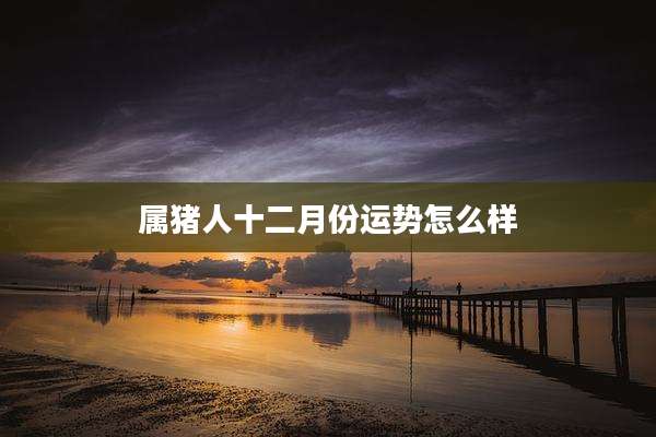 属猪人十二月份运势怎么样