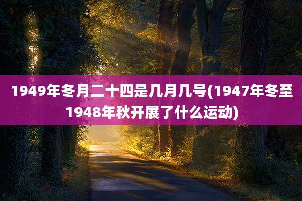 1949年冬月二十四是几月几号(1947年冬至1948年秋开展了什么运动)