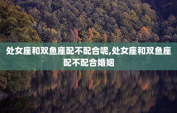 处女座和双鱼座配不配合呢,处女座和双鱼座配不配合婚姻