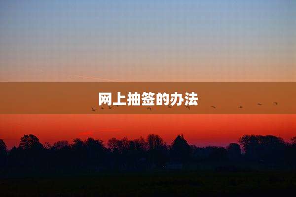 网上抽签的办法
