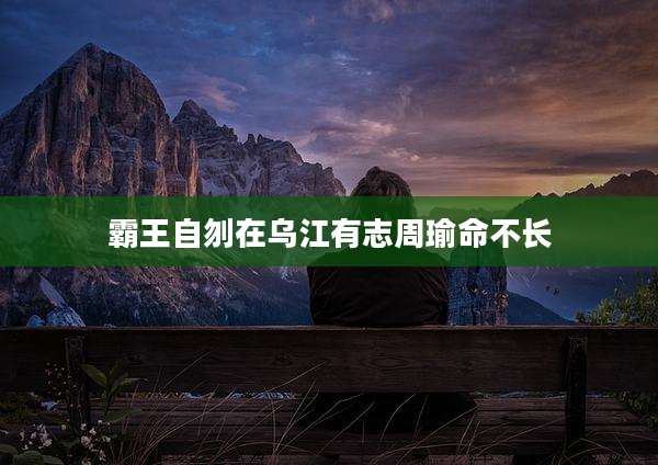 霸王自刎在乌江有志周瑜命不长