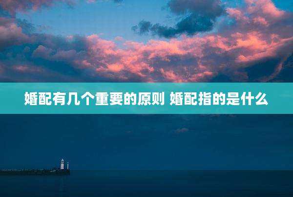 婚配有几个重要的原则 婚配指的是什么