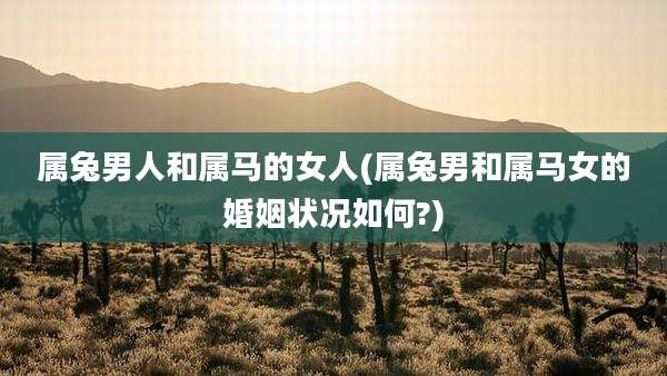 属兔男人和属马的女人(属兔男和属马女的婚姻状况如何?)