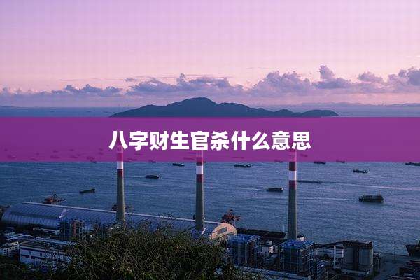 八字财生官杀什么意思