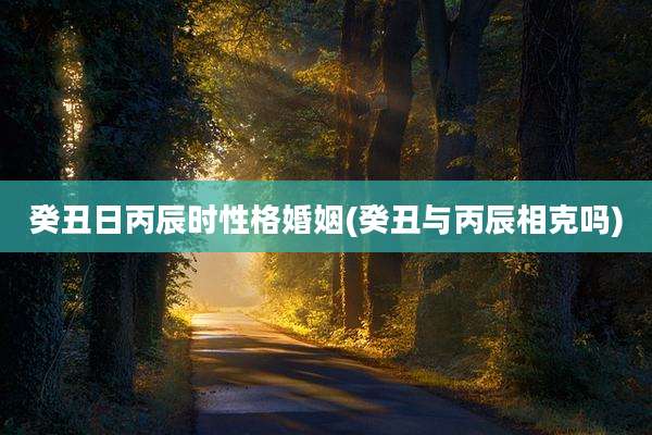 癸丑日丙辰时性格婚姻(癸丑与丙辰相克吗)