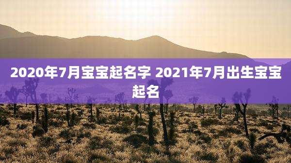 2020年7月宝宝起名字 2021年7月出生宝宝起名