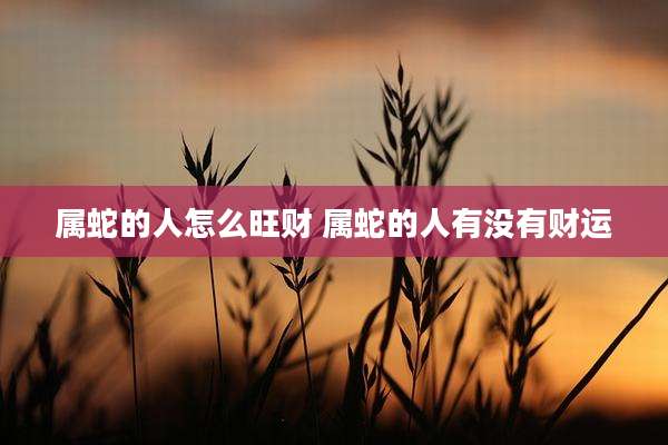 属蛇的人怎么旺财 属蛇的人有没有财运