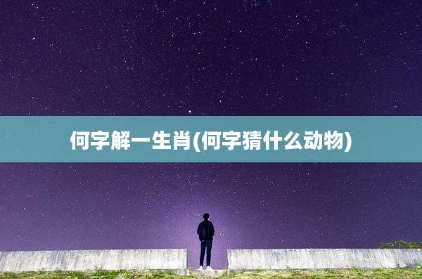 何字解一生肖(何字猜什么动物)