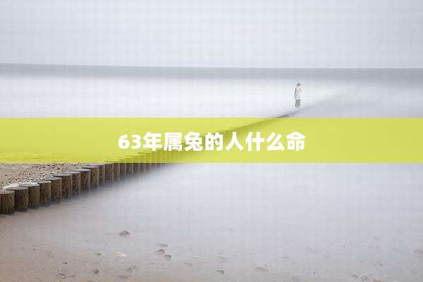 63年属兔的人什么命