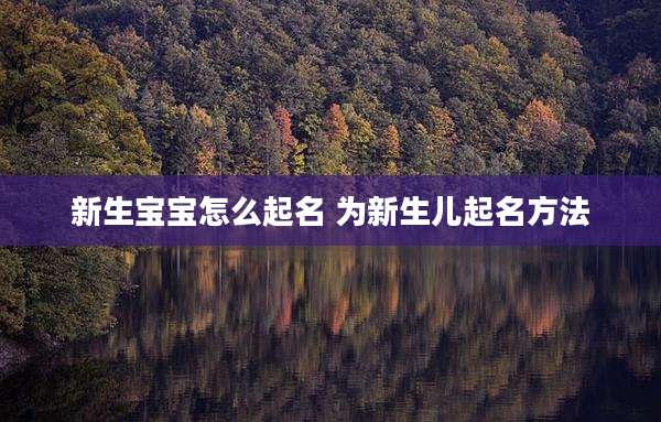 新生宝宝怎么起名 为新生儿起名方法