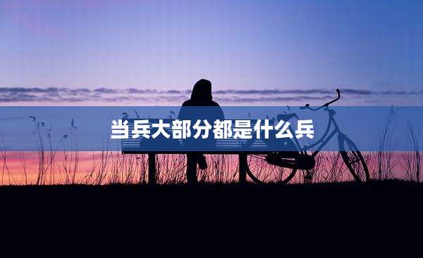 当兵大部分都是什么兵