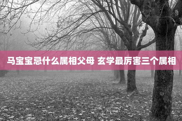 马宝宝忌什么属相父母 玄学最厉害三个属相