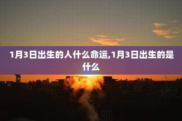 1月3日出生的人什么命运,1月3日出生的是什么