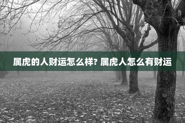 属虎的人财运怎么样? 属虎人怎么有财运