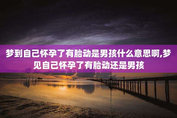 梦到自己怀孕了有胎动是男孩什么意思啊,梦见自己怀孕了有胎动还是男孩