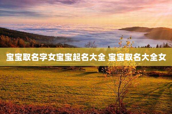 宝宝取名字女宝宝起名大全 宝宝取名大全女
