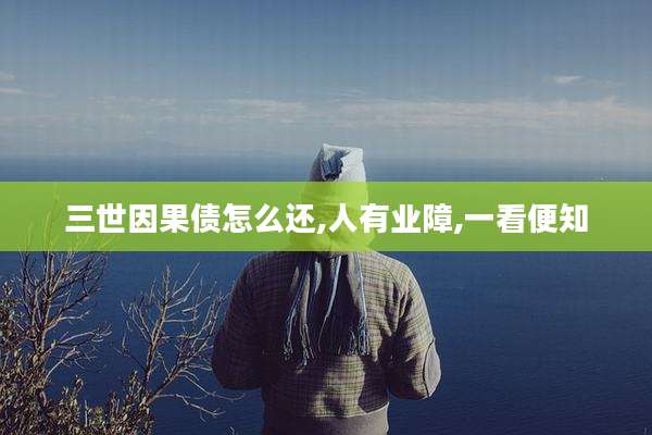 三世因果债怎么还,人有业障,一看便知