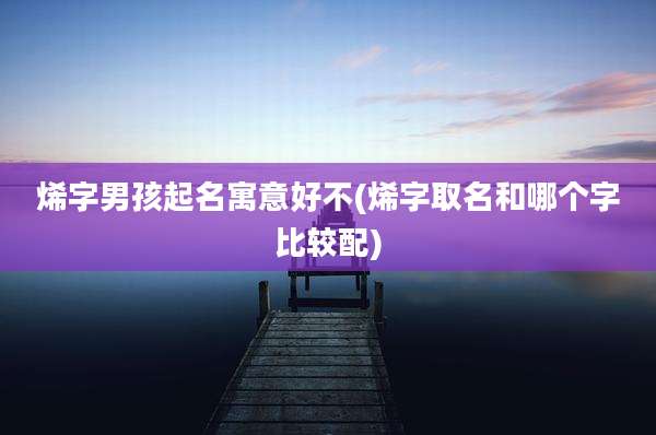 烯字男孩起名寓意好不(烯字取名和哪个字比较配)