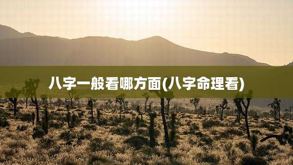 八字一般看哪方面(八字命理看)