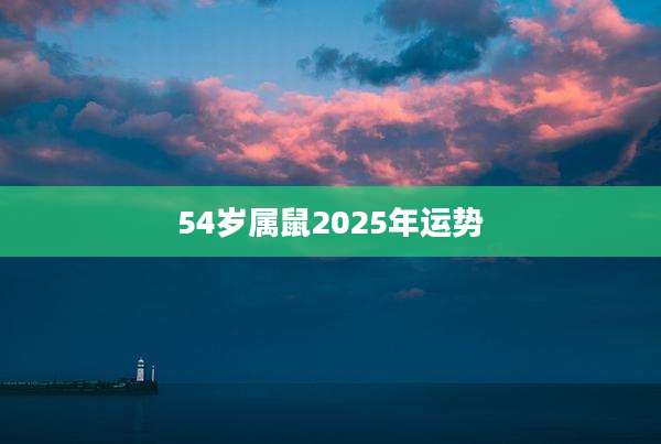 54岁属鼠2025年运势