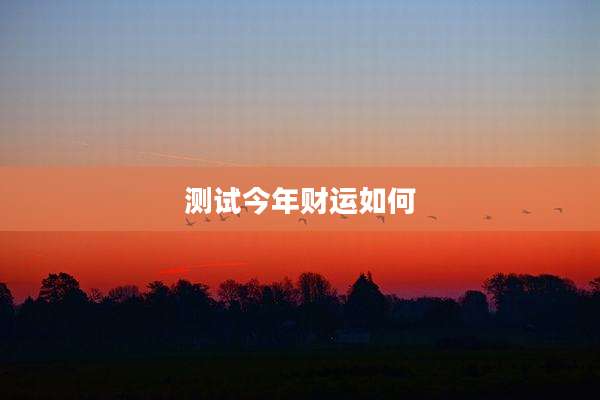 测试今年财运如何