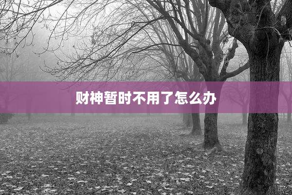 财神暂时不用了怎么办