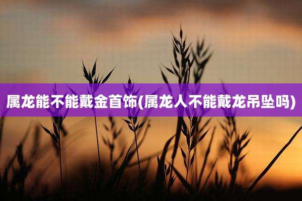 属龙能不能戴金首饰(属龙人不能戴龙吊坠吗)