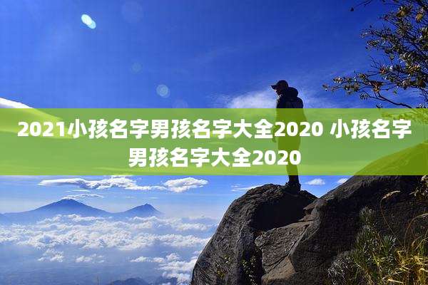 2021小孩名字男孩名字大全2020 小孩名字男孩名字大全2020