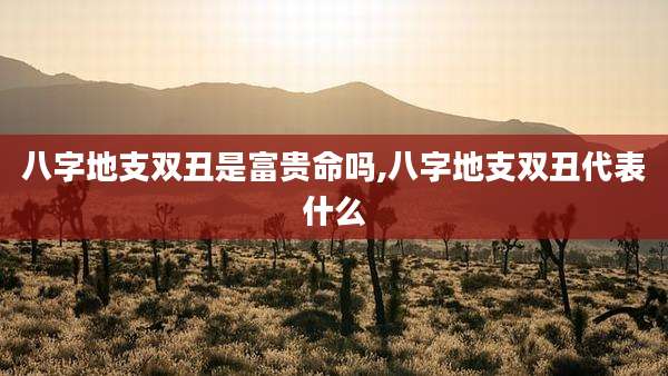 八字地支双丑是富贵命吗,八字地支双丑代表什么