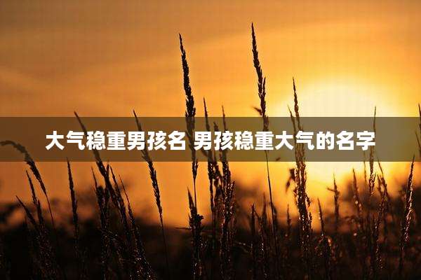 大气稳重男孩名 男孩稳重大气的名字