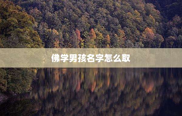 佛学男孩名字怎么取